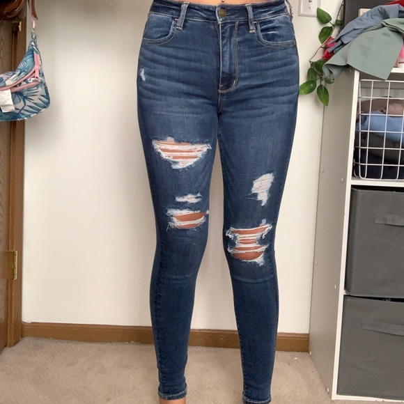 American Eagle Outfitters Denim - American Eagle super high waisted distressed jeans